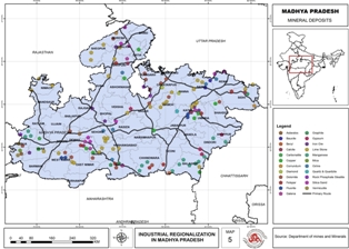 Mineral map of Madhya Pradesh